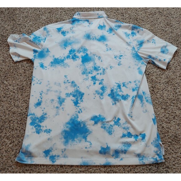 Stitch Polo Shirt Mens X-Large Short Sleeve Performance Sky Clouds Golfing - Picture 4 of 7